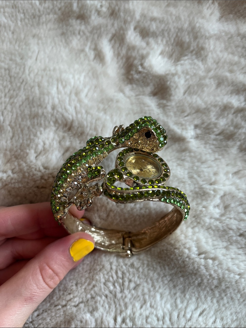 Green Crystal Gecko Bracelet Watch - Unbranded